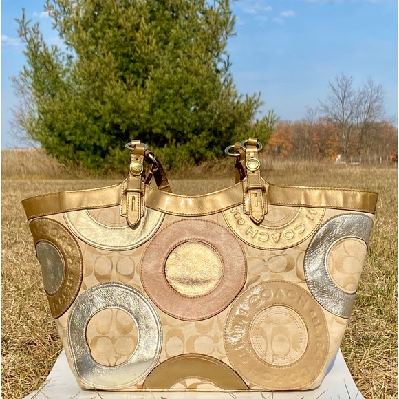 🔷FANTASTIC🔹COACH F16180 CARLY PIECED PATCHWORK TOTE BAG - Picture 6 of 11